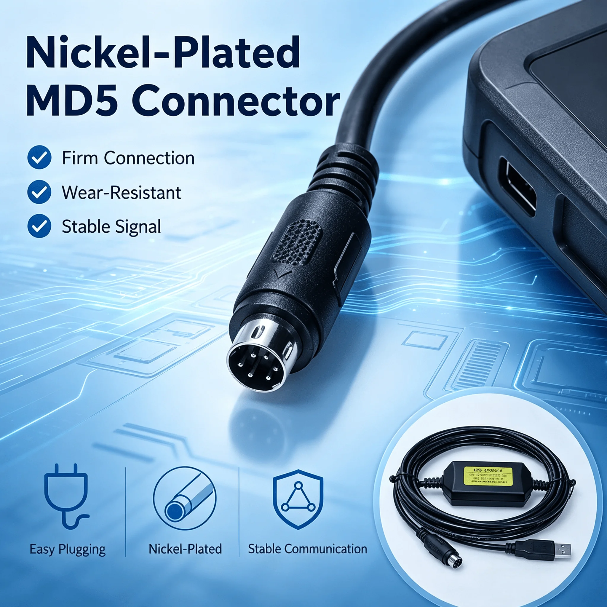 USB-AFC8513 Programming Cable for Panasonic FP0 FP2 FP-M PLC, USB to RS232 MD5 Interface, 3M 10V Enhanced Data Download Cable