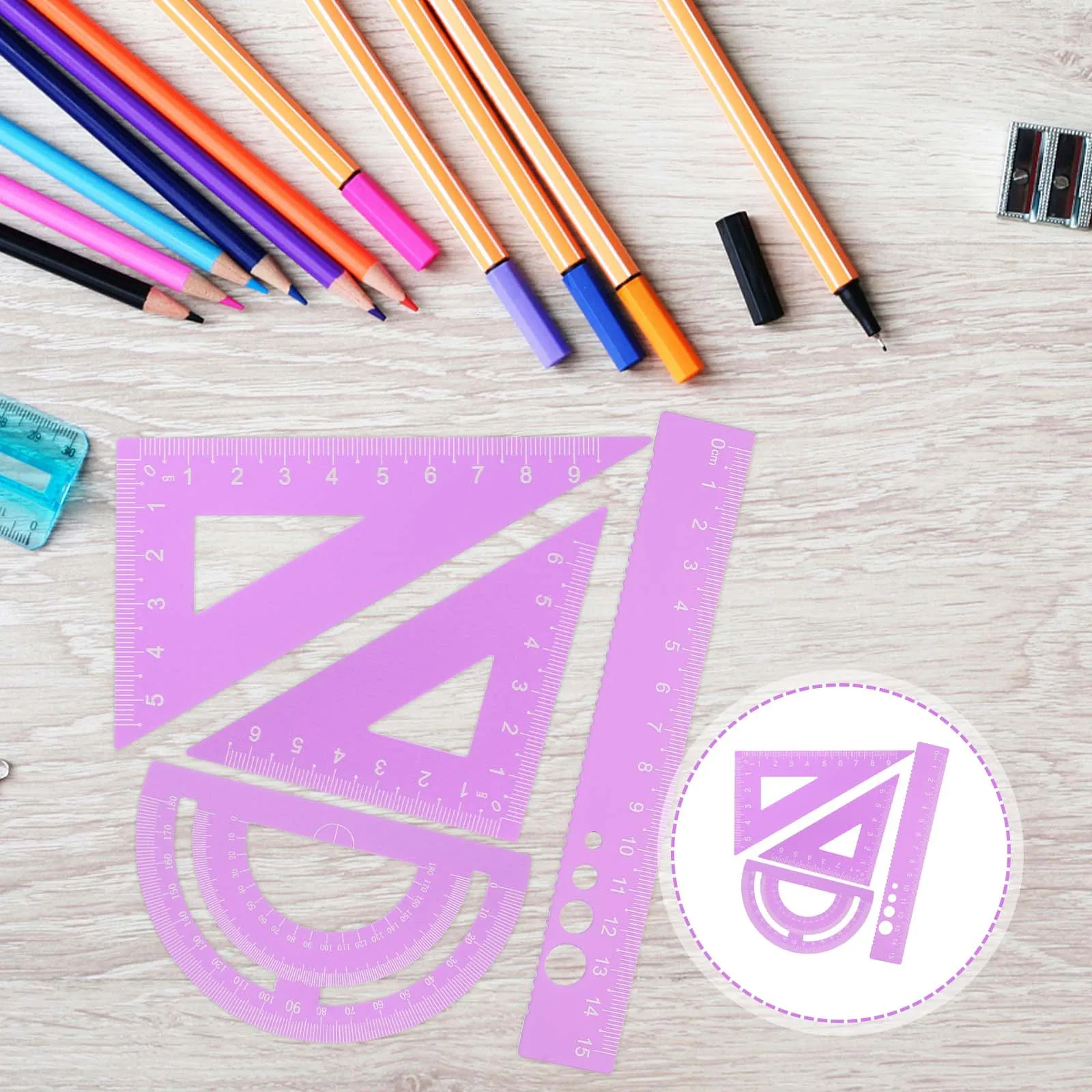 

4Pcs Metal Ruler Set for Students School Office Math Drawing Measurement Clear Scale Easy Read Straight Ruler Rulers for School