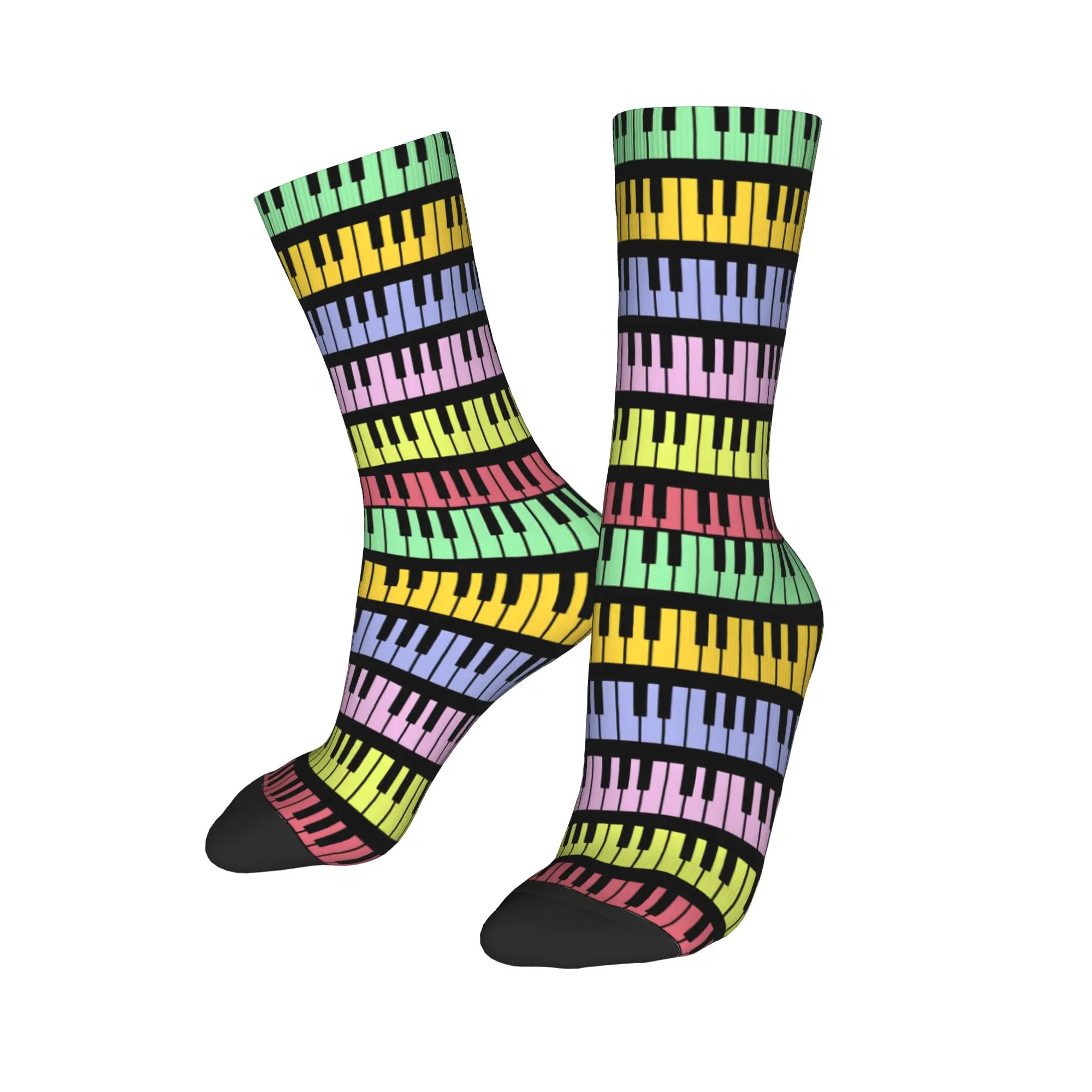 

Мужские носки с радужной музыкой на заказ, забавные классические носки унисекс на весну, лето, осень и зиму
