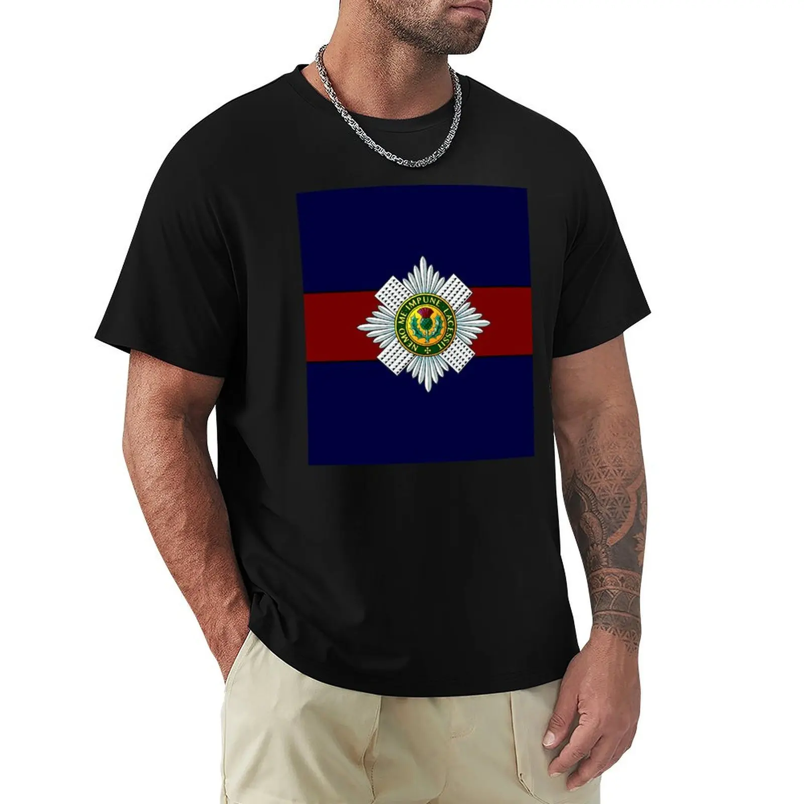 SCOTS GUARDS CAP BADGE T-Shirt Relaxed Casual Short Sleeve Tee
