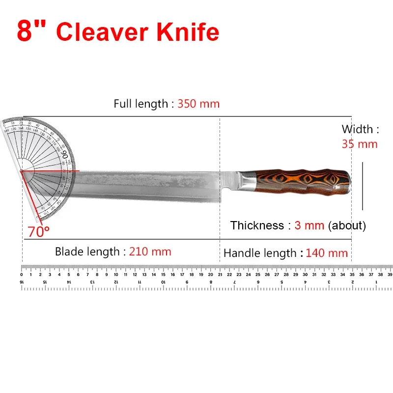 8 inch Chef Slicing Meat Knife Damascus Steel Sharp Blade Kitchen Knives Wood Handle Meat Cutter Chef's Cooking Knife - view 2