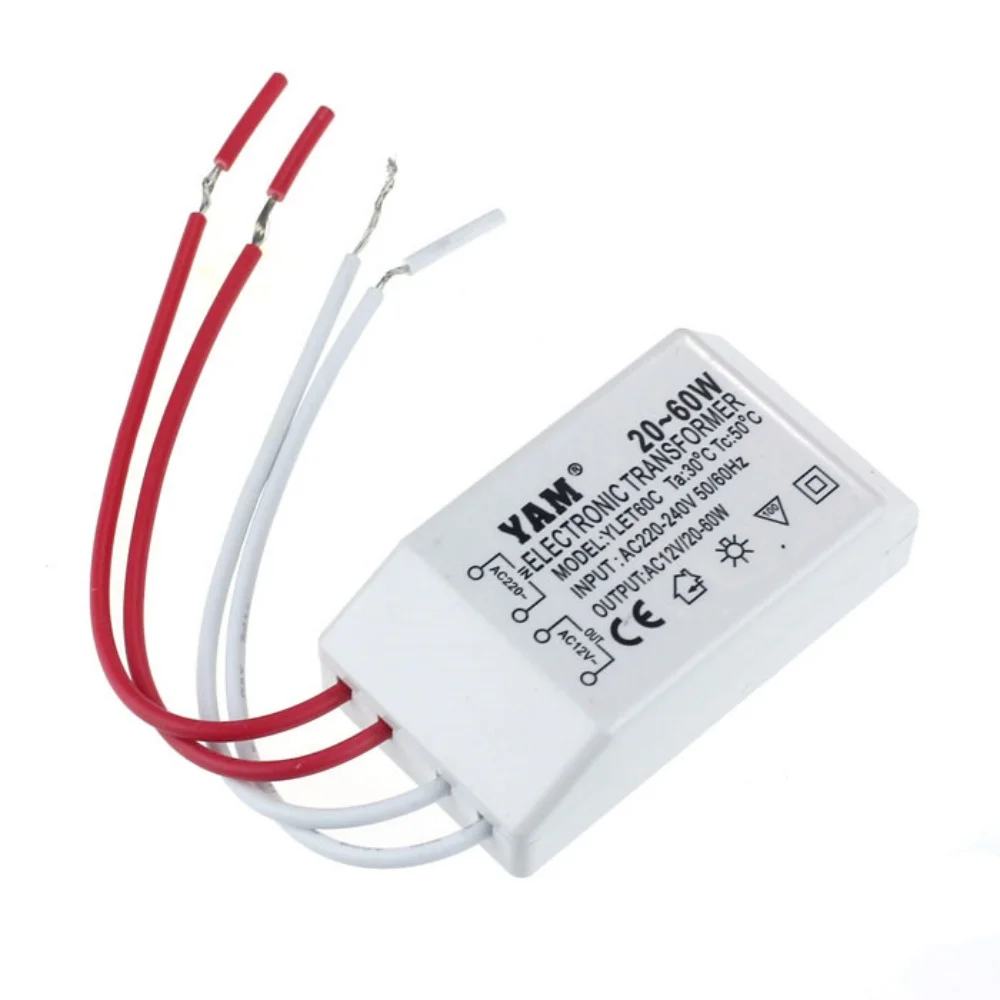 AC 220V To 12V 20-60W Halogen Light LED Driver Power Supply Electronic Transformer Suitable For Lamps Home Outdoor Tools