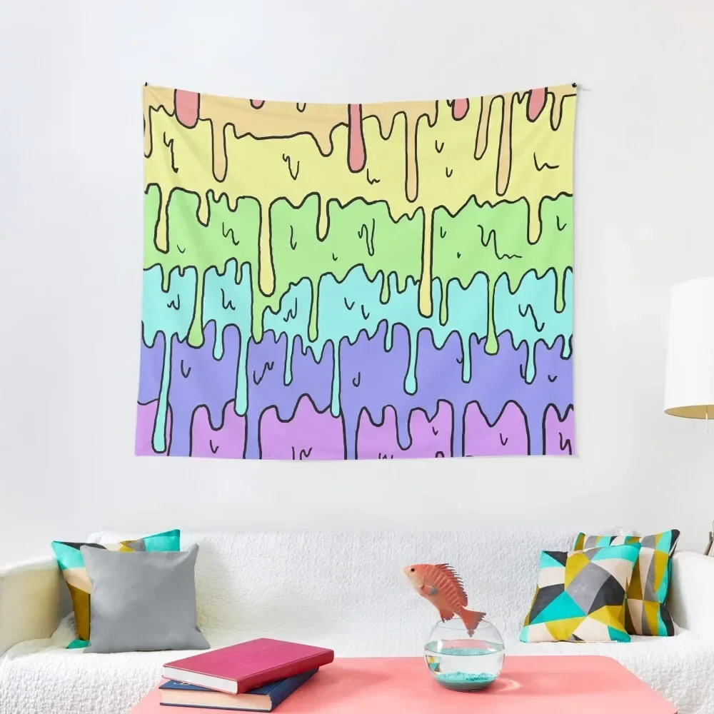 

Pastel Kawaii Melting Rainbow Design Tapestry Home Decor Aesthetic Room Aesthetic Decorations For Your Bedroom Tapestry