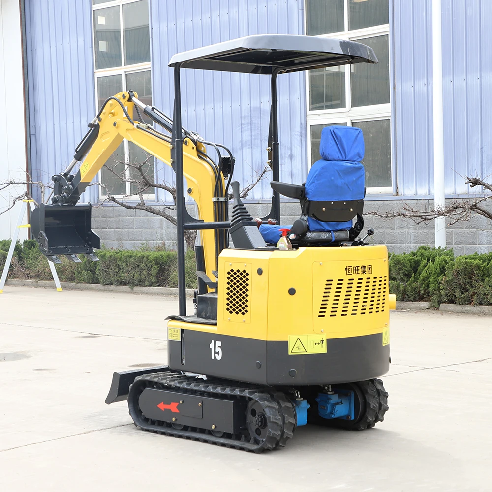 Miniexcavadora de jardín de 1,5 toneladas, excavadora hidráulica, herramientas de equipo agrícola operadas por piloto, venta directa de fábrica