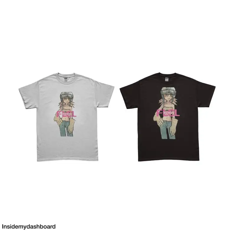 FLCL Haruko Mischief Cartoon T-Shirt, Fooly Cooly, Manga T-Shirt