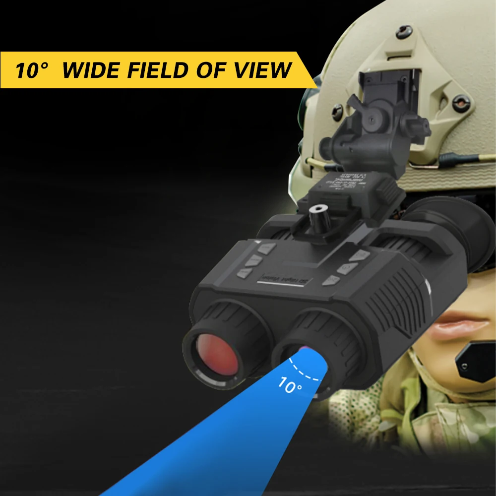 NV8000 Night Vision Binoculars Helmet Mounted Night Vision Goggles For 100% Darkness Naked Eyes 3D Display