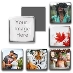 DIY Refrigerator Magnets Souvenir Custom Fridge Magnet Stickers 50MM Square Glass Personalized Photos Pictures Home Decor Gifts