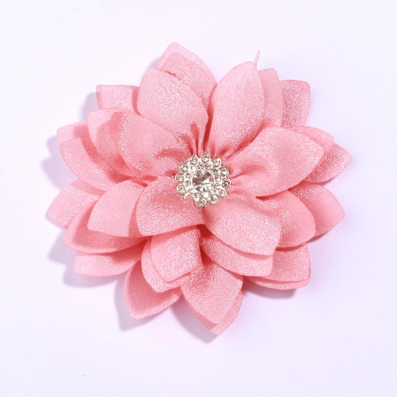

20Pcs 3.4" Fabric Flower No Hairclip Hair Bows Wedding Flowers Corsage for Women Sandal Accessories for Baby Headband