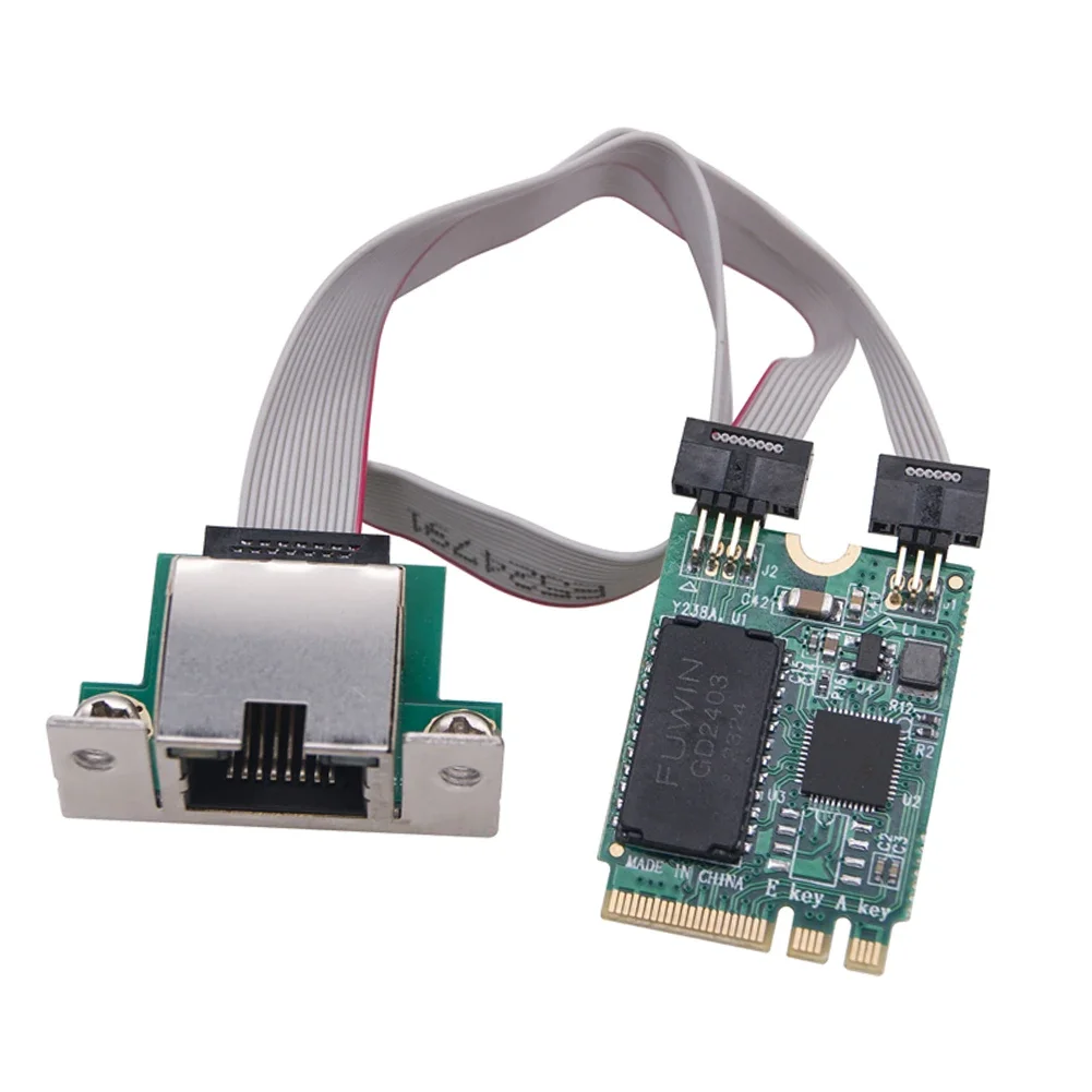 M2 RJ45 Network Adapter RTL8125BG Chip M.2 Gigabit Ethernet Network Card 2.5G/1000/100Mbps Ethernet Adapter Mini PCIE