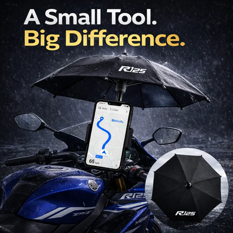 

Держатель для телефона и зонта для мотоцикла YAMAHA YZF R125, водонепроницаемый, солнцезащитный, антибликовый, дождезащитный, крепление на руль для GPS-навигатора