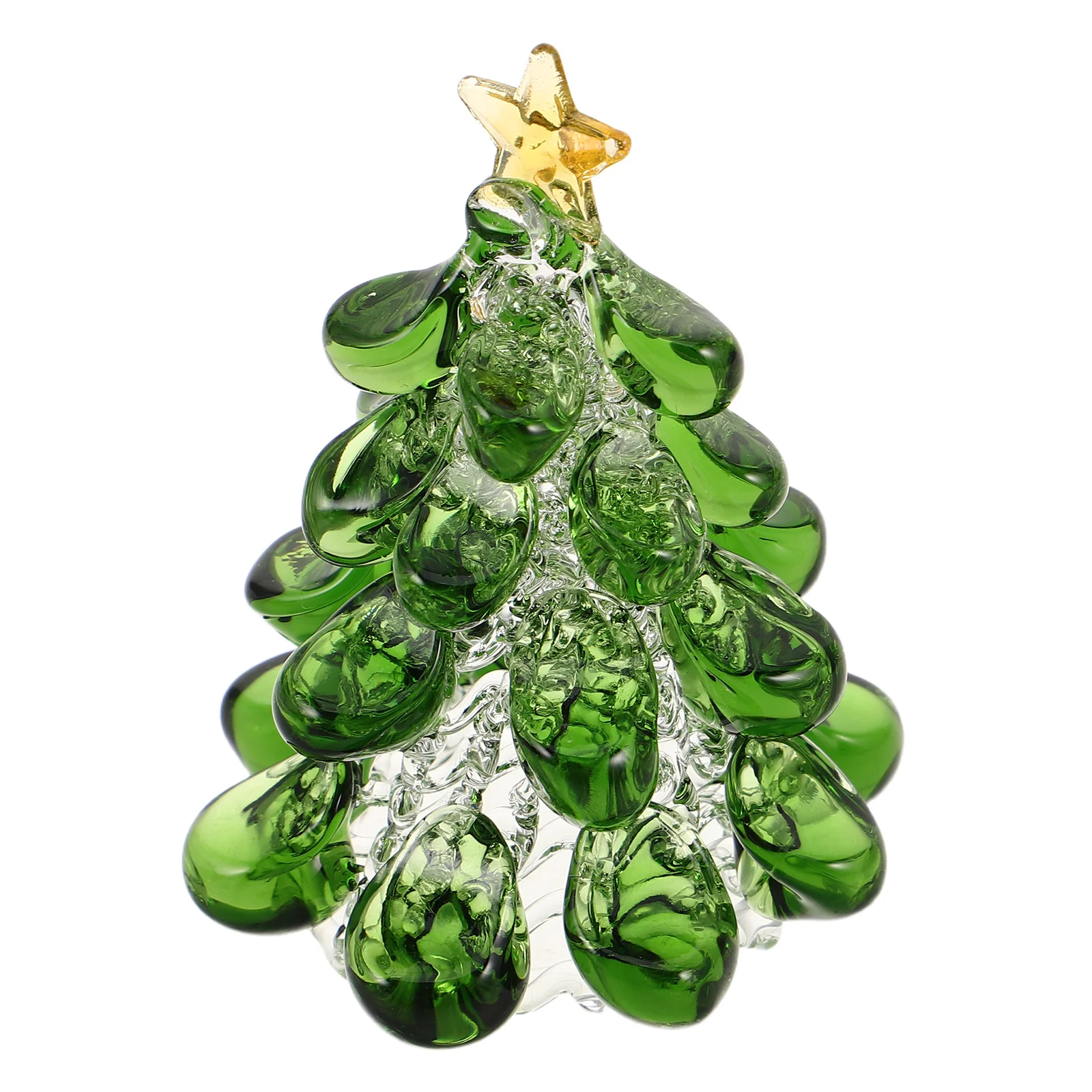 Crystal Tree Christmas Table Centerpiece Shelf Decor Sculpture Green Clear Glass