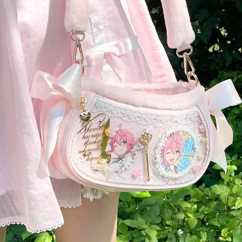 

Lace-up Bow Ita Shoulder Bag Plush Bolsos De Mujer Underarm Sac Femme Original Crossbady Bags for Woman Popular Bolso