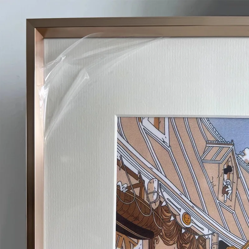 French cream style silk scarf decorative painting, light luxury modern simple living room dining side cabinet entrance painting