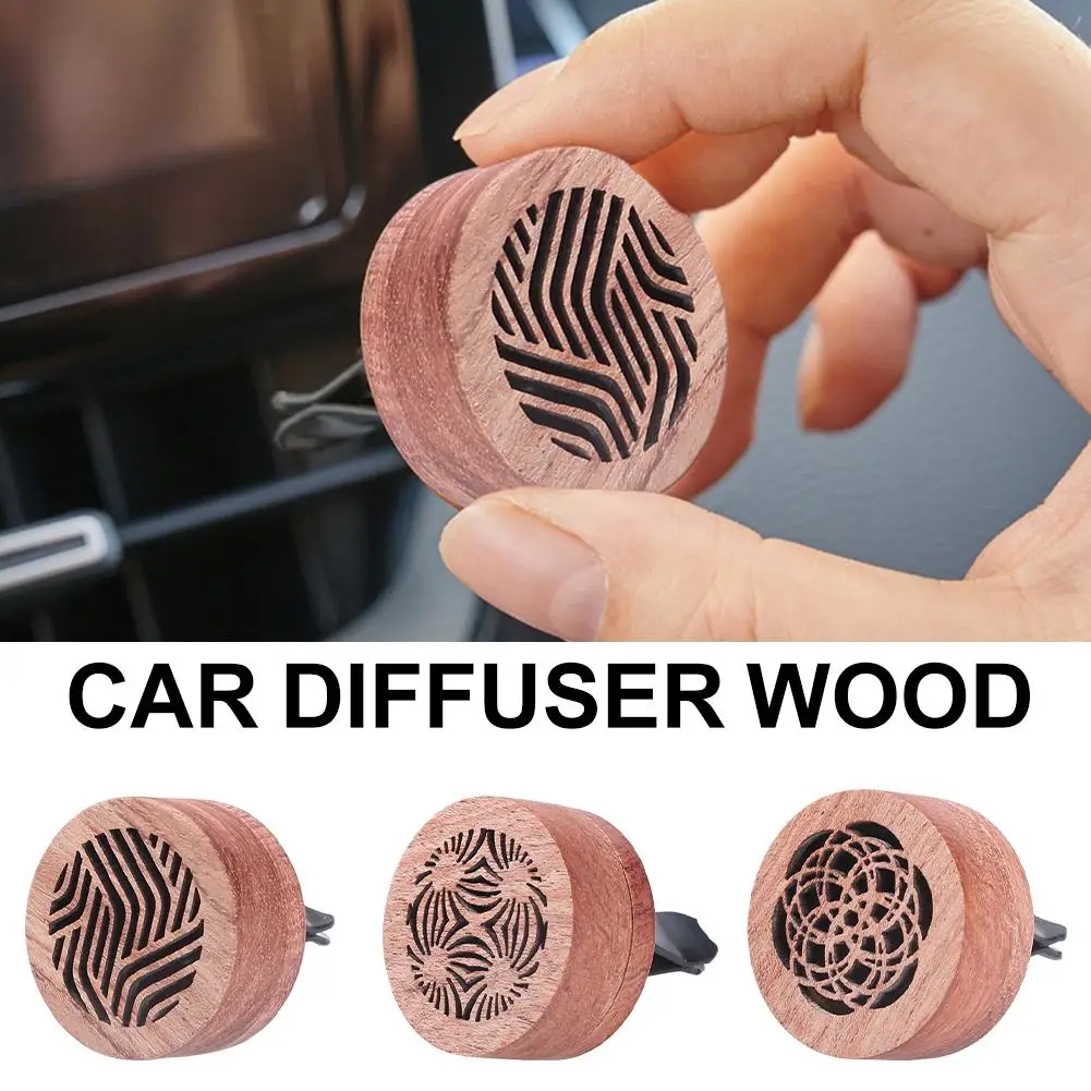 Difusor de Aroma de madera, difusor de aceites esenciales para coche, Clip de ventilación para coche, difusor de aromaterapia tallado de madera, ambientador para coche, decoración automática