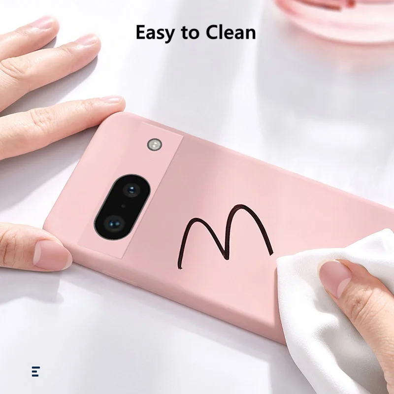 Funda de silicona líquida para Google Pixel 8 A 8 Pro, Carcasa protectora para teléfono TPU de goma, Pixel 8A