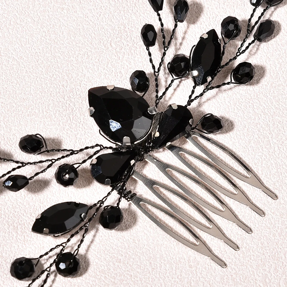 Trendy Tiara Wedding Hair Comb Bridal Hairpins BlackRhinestone Head Jewelry Lady Party Accessories Marrige Headbands