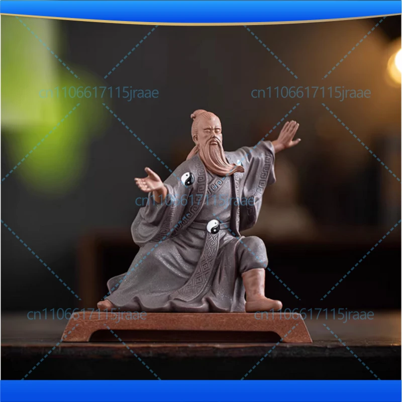 Ceramics Taiji Zhang Sanfeng Legend Figure Statue Wudang School of Chinese Taoism Home Living Room Office Decorative Accessories