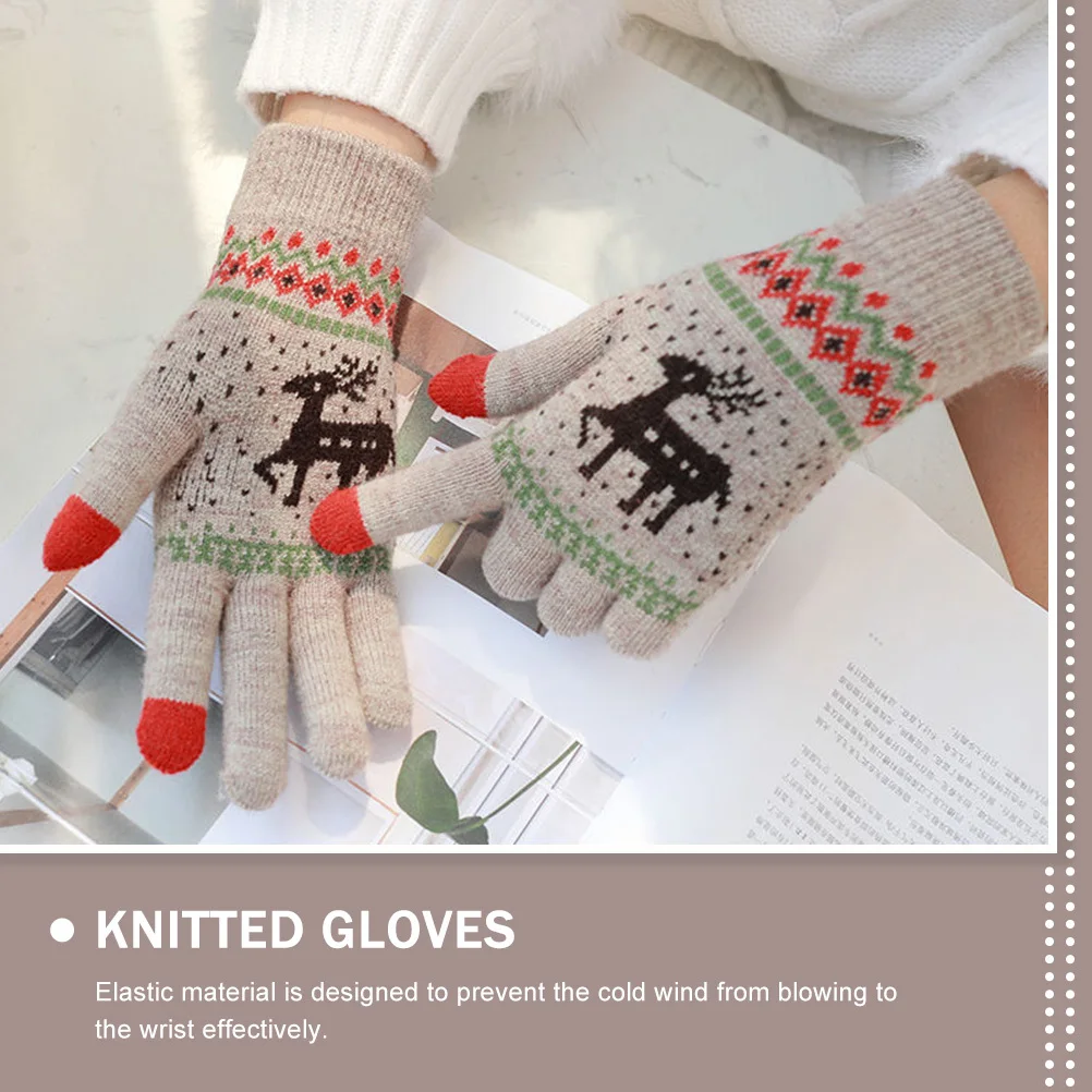 

Touch Screen Gloves Winter Warm Knitted Mittens Windproof Outdoor Driving Gloves Lightweight Elastic Wrist For Cycling Men