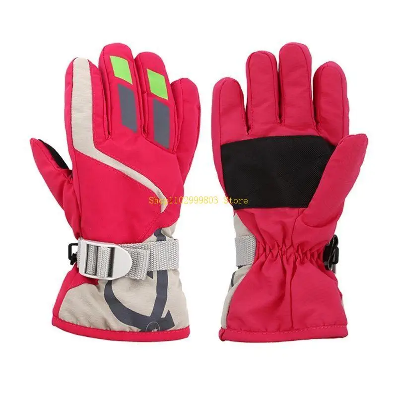 قفازات تزلج لطيفة ورقيقة معزولة للأطفال قفازات شتوية دافئة للثلج مقاومة للماء J0MF