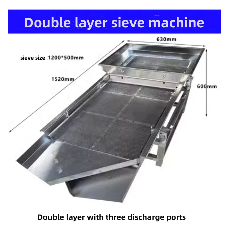 Ekran wibracyjny, ekran wibracyjny, ekran elektryczny, ekran liniowy ze stali nierdzewnej, maszyna do sortowania materiałów na wlocie wody 50*120cm