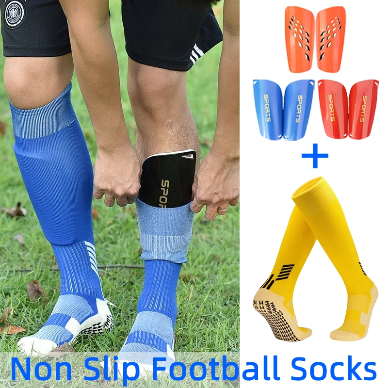 Anti Slip Soccer Socks Long Over Knee Adults Kids With Football Shinguards Non Slip Sports Socks Outdoor Rugby Hockey Socks