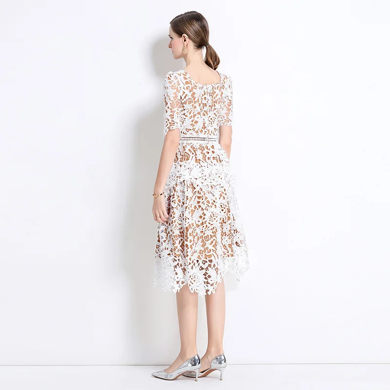 Originale di lusso Faion che dimagrisce scava fuori pizzo colletto quadrato Dr Winter Thiened lavorato a maglia in poliestere da donna Premium Dr