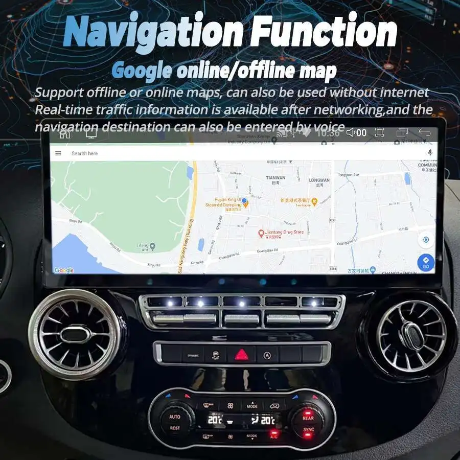 17 pulgadas Android 14 Carplay Auto radio para Mercedes Benz Vito 116 W447 2016 2018 estéreo GPS reproductor de vídeo Multimedia navegación DSP
