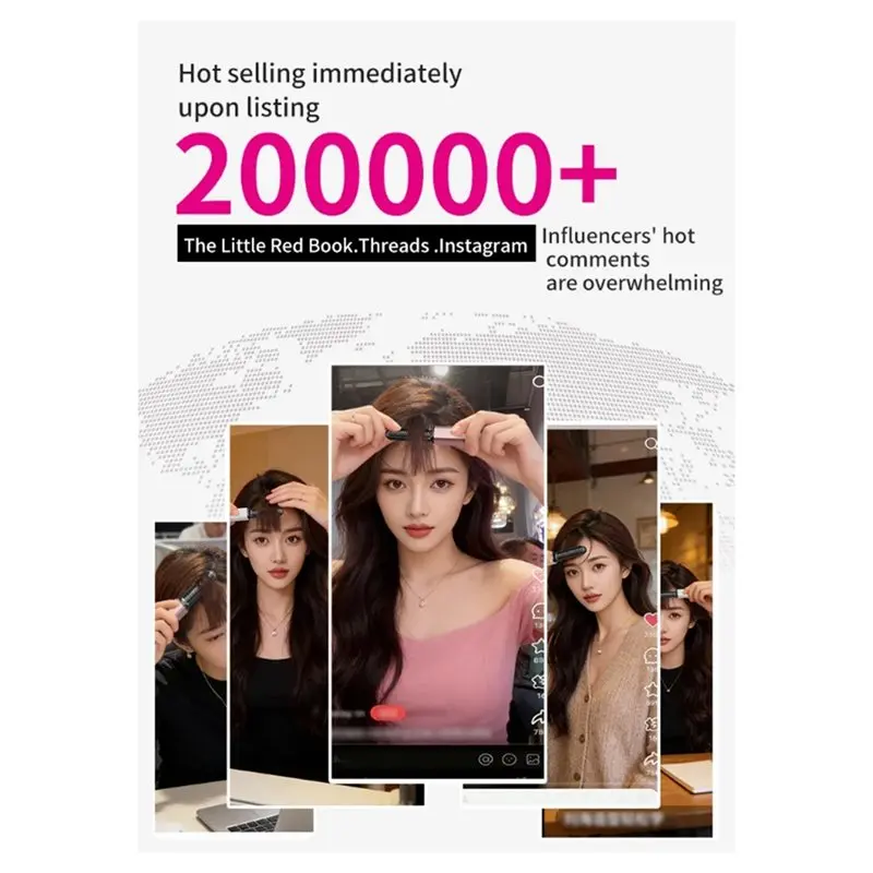 ABGP-Mini Straight Hair Comb Wireless Charging Portable Curling Iron Portable Styling Electric Comb Does Not Hurt Hair