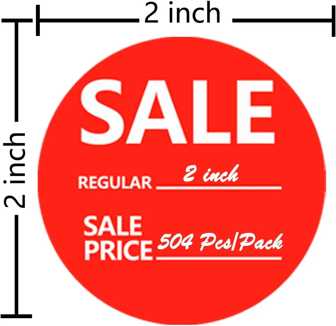 Regular Price Stickers,2 Inch Sale Price Stickers Red Yellow Price Stickers 240pcs