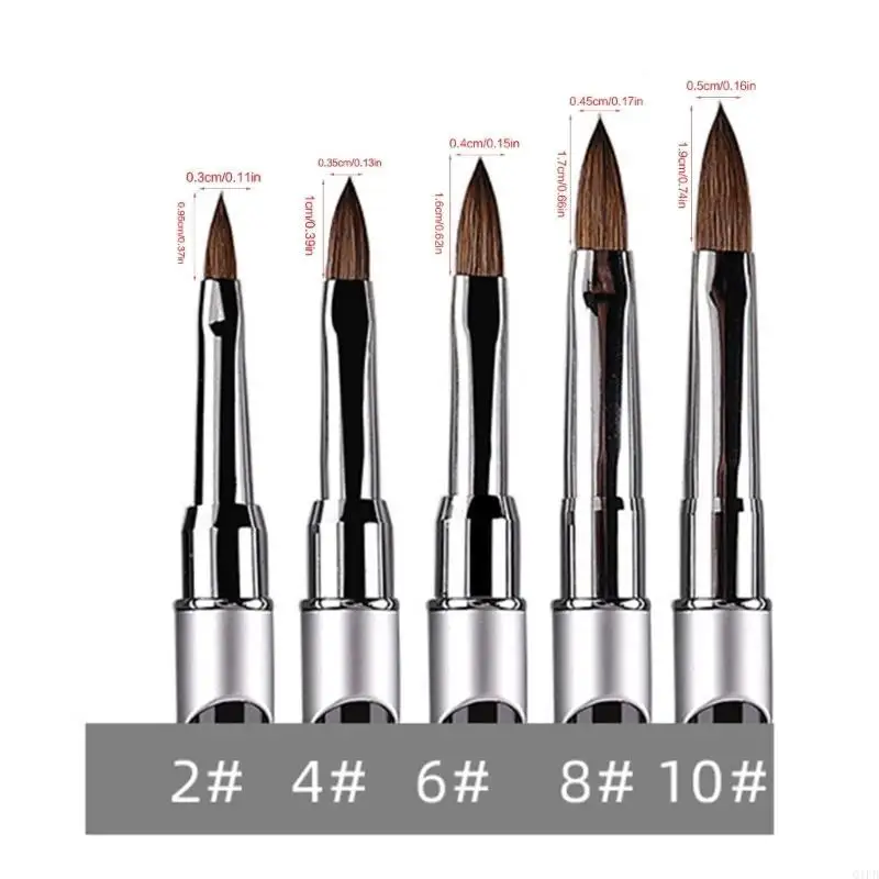 Q1FB Kolinsky Sable Acrylbürste UV -Gelschnitzbissen Flüssigkeit Pulver DIY -Nagel
