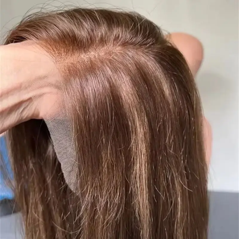 

13x4 Midlle Part Ombre Chocolate Brown Synthetic HD Lace Front Wig Heat Resistant Wig Glueless Wig Natural Wave Wig Party Wear