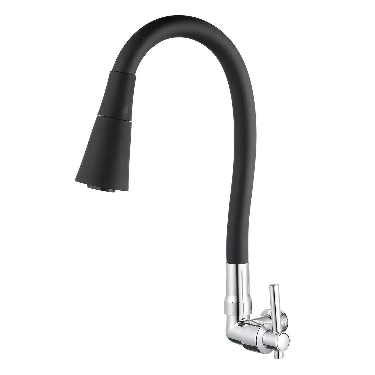 Black Universal Tube Zinc Alloy Angle Single Faucet 4 Split Angle Kitchen Universal Single Cooling Faucet
