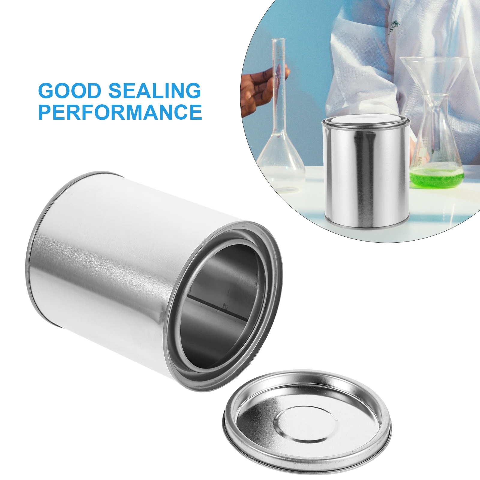 

5pcs Asphalt Empty Barrel Paint Cans Multipurpose Pitch Can Lids Iron Sturdy Durable Sealing Round Practical Laboratory