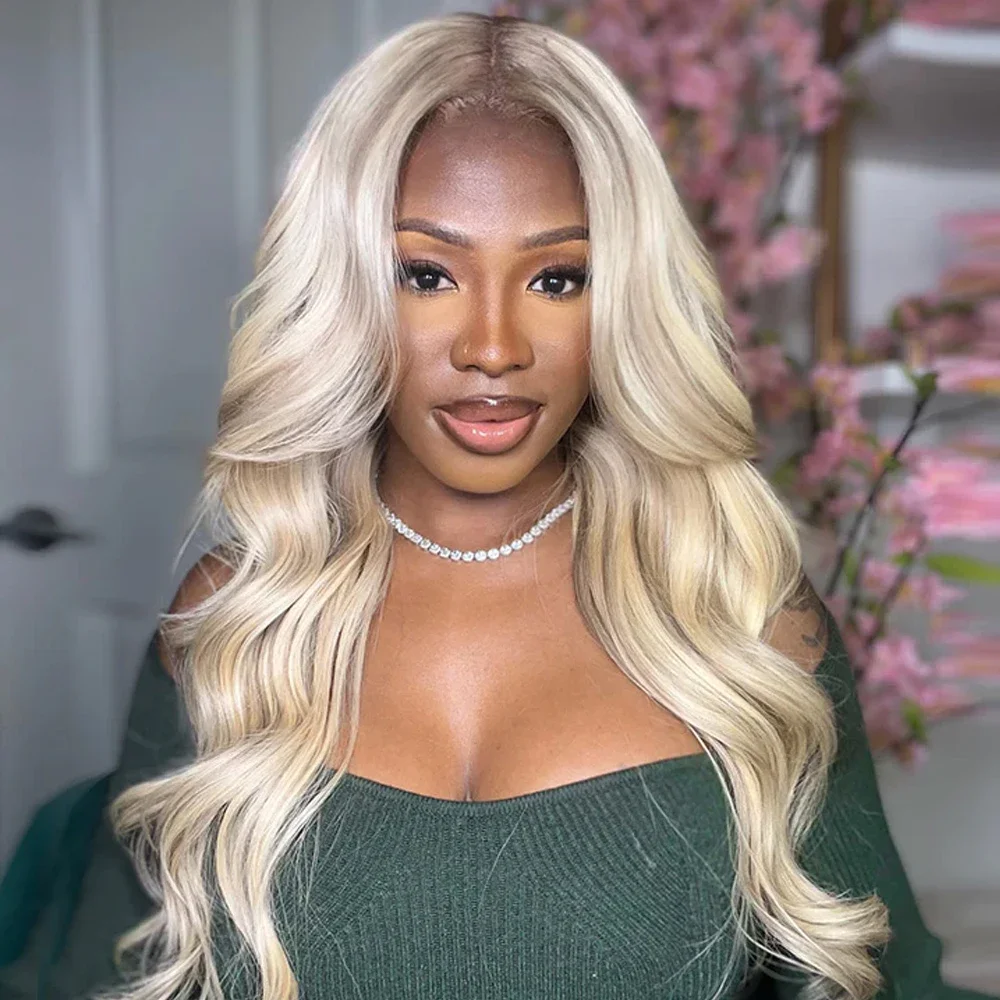 13x4 Body Wave light blonde Lace Front Wigs Ombre Ash Blonde Synthetic Lace Front Wigs 1 For Black Women Transparent Cosplay Wig