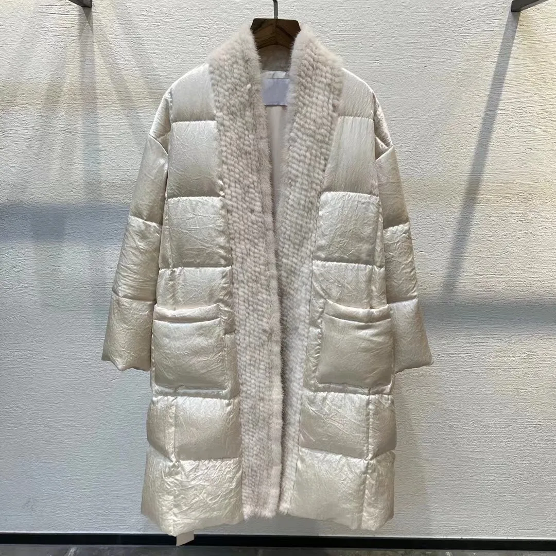 2025 ملابس نسائية مزاجه المنك أوزة أسفل دعوى شتاء جديد 1104 #1