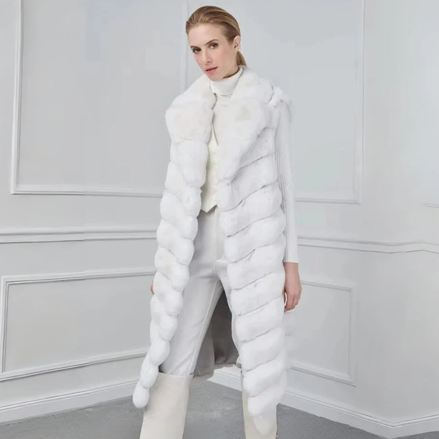 

Fur Vest Women's Rabbit Fur Vest Genuine Rabbit Fur Vest Winter New Outerwears Warm Luxury