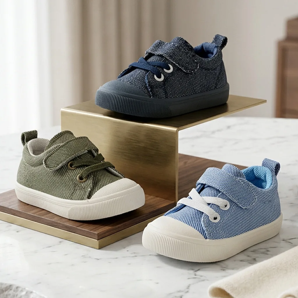 2026 New Spring Kids Shoes Anti-kick Toddler Boys Sneakers Soft Soles Children Canvas Shoes for Girl and Boy Sports