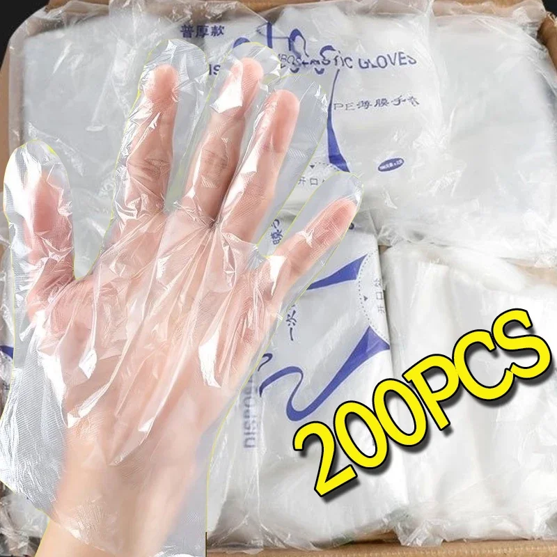 Moisturizing Disposable Plastic Gloves DIY Hands Mask Bags Transparent PE Plastic Film Gloves Breathable SPA Hands Care Gloves