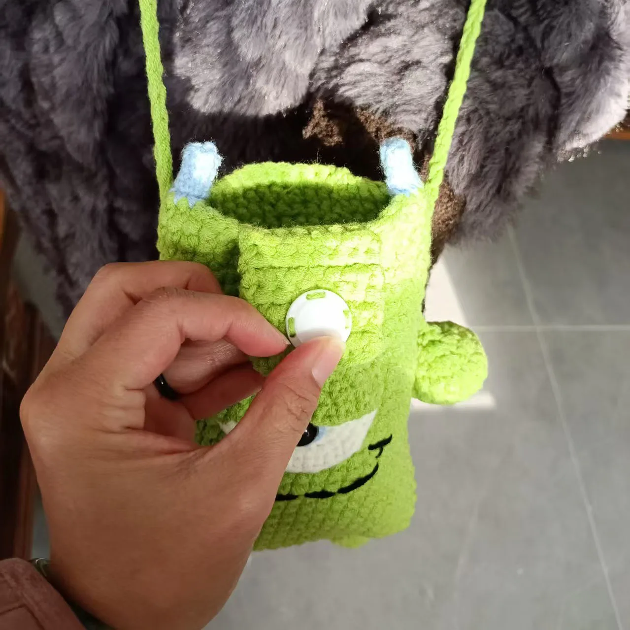 Hand-Knitted Original Crossbody Phone Purse Coin Wallet Unique Design Handcrafted Fashion Accessory