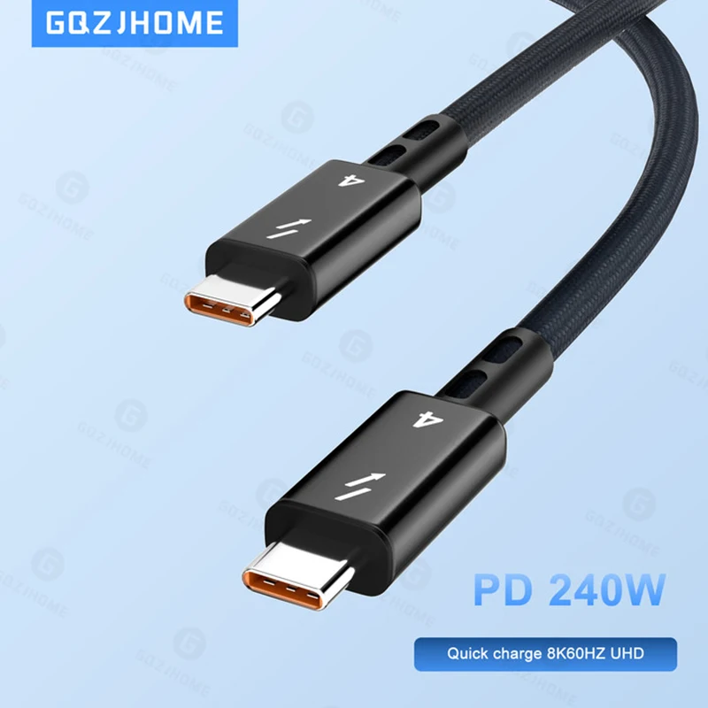 USB 4.0 Type-C Data Cable 240W Fast Charging Cable with 40Gbps Speed 8K HD Video Support Thunderbolt 3/4 for Phone Switch iPad