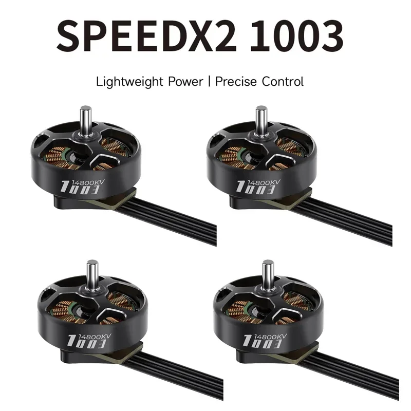 RoRuS4pcs GEPRC SpeedX2 1003 14800KV Brushless Motor N52H Magnet 7075 Alum For 1.6 2 Inch FPV Tiny Whoop