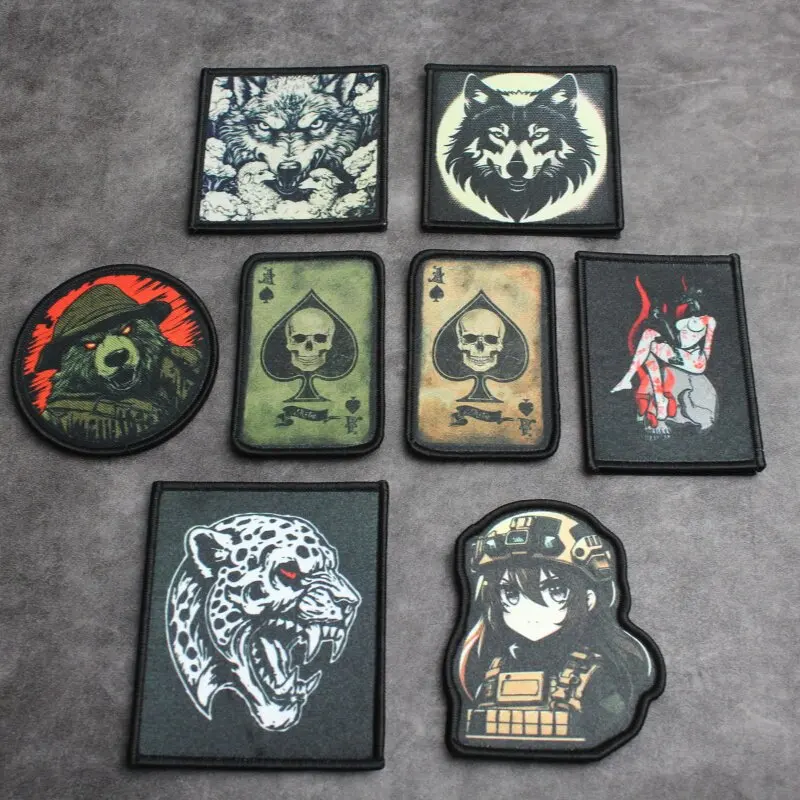 Military Enthusiasts Print Wolf Head Badge Leopard Head Badge Bear Head Badges for Backpack and Create Patches To Boost Morale.