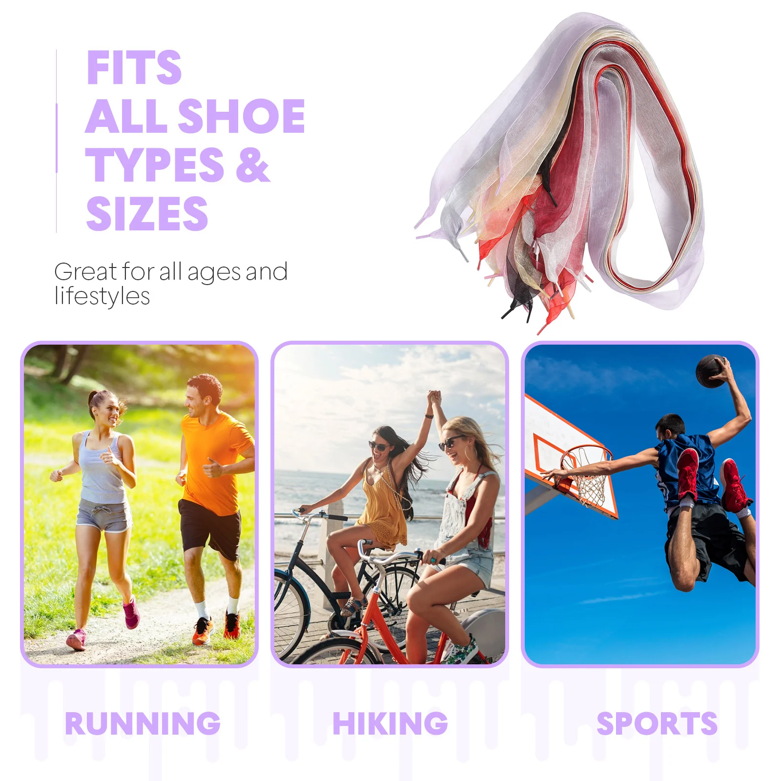 

11Pairs Chiffon Shoelaces Flat Ribbon Laces for Casual Sneakers Canvas Shoes Replacement Shoelace Strings Women Sneaker