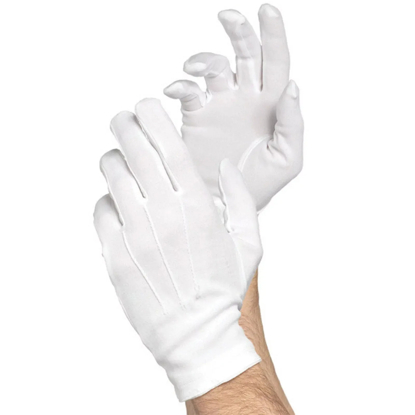 Guantes formales blancos, disfraz de esmoquin, guardia de Honor, Papá Noel, hombres y mujeres, moneda, joyería, inspección, mitones de invierno, guantes para Cosplay