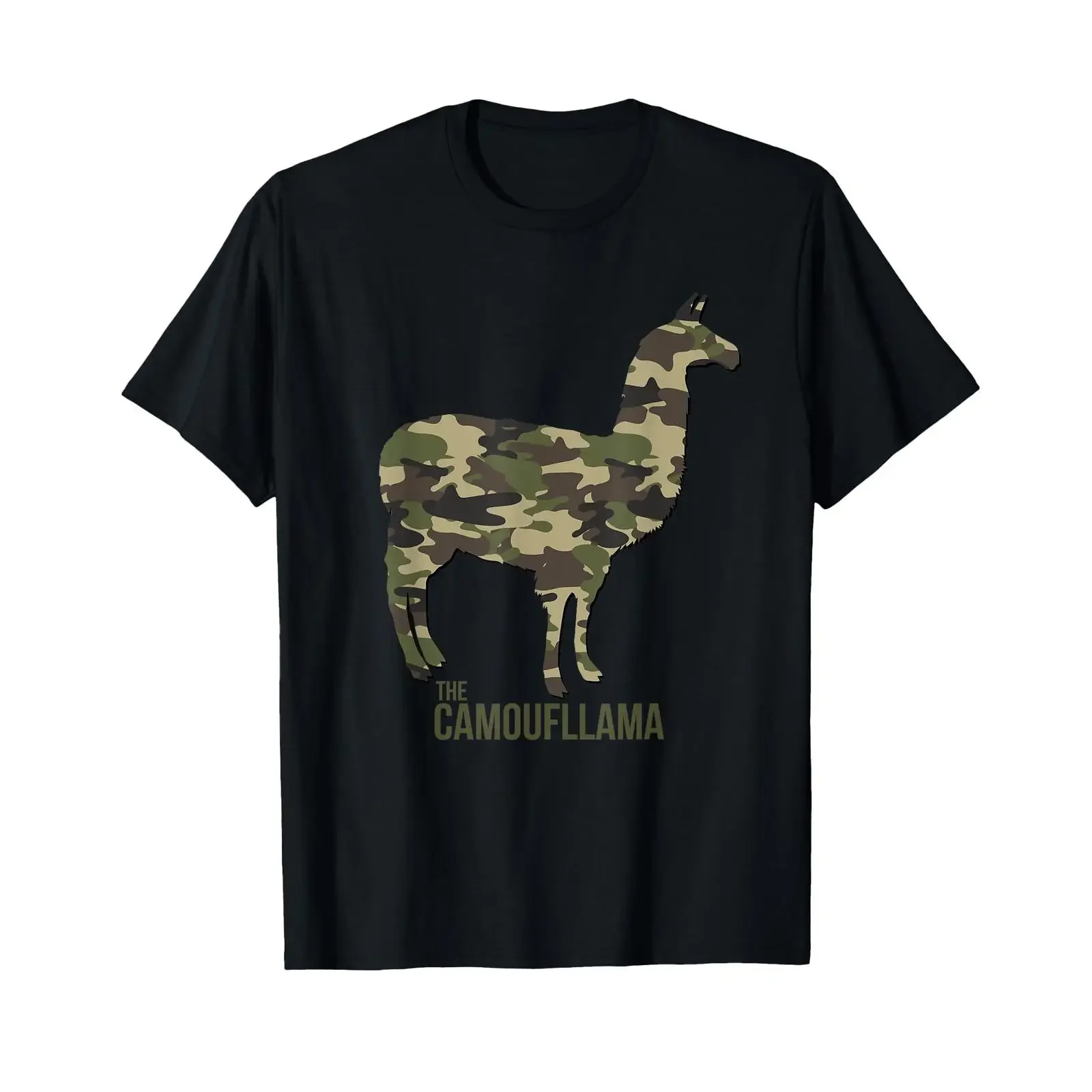 Funny Camoufllama Pun Joke Camouflage Camo Llama T Shirt vintage Washed Stretched Stylish Breathable Unisex Soft