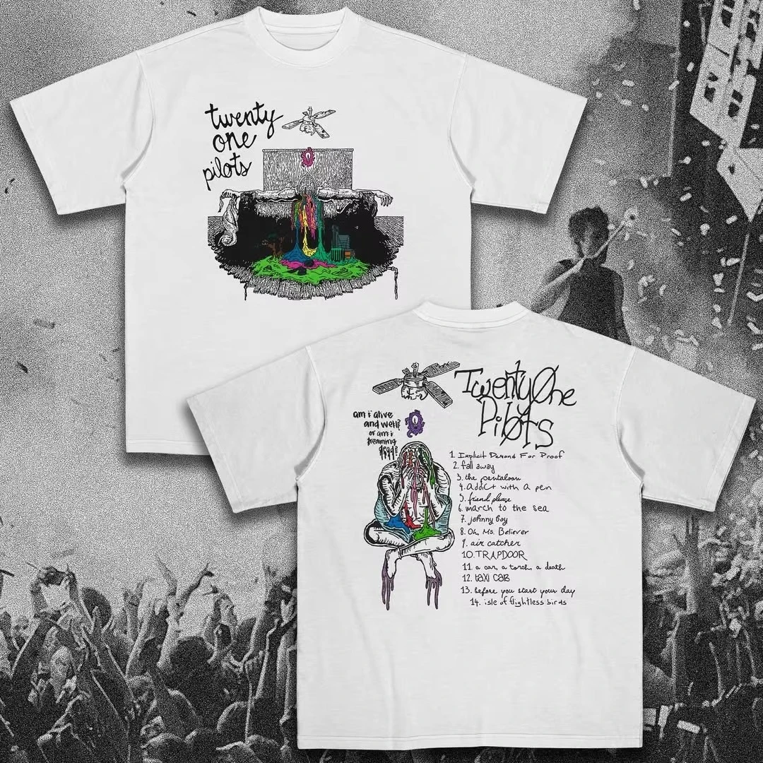 

Twenty One Pilots Band Graphics Print Men's Tshirt Short Sleeve Oversized Y2k Top Hip Hop Punk Street Unisex Tee Men's Clothing