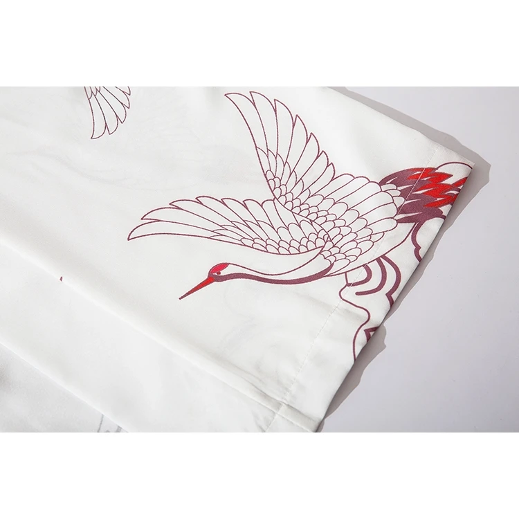 بلوزة كيمونو بيضاء وسوداء للنساء والرجال فضفاضة مقاس كبير ملابس يابانية Harajuku Trend Beach