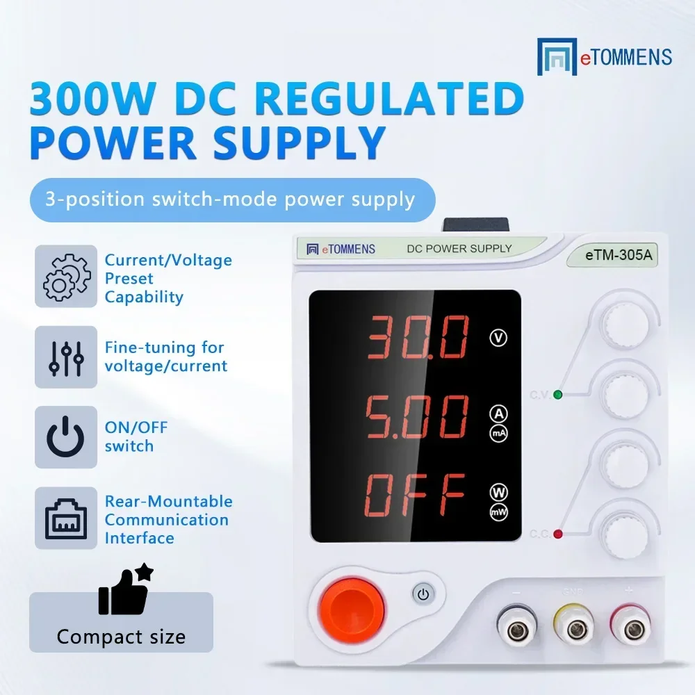 

Bench Switching Power Supply 15V 30V 60V 100V Lab Power Supply Regulator Preset Current Adjustable DC Power Supply