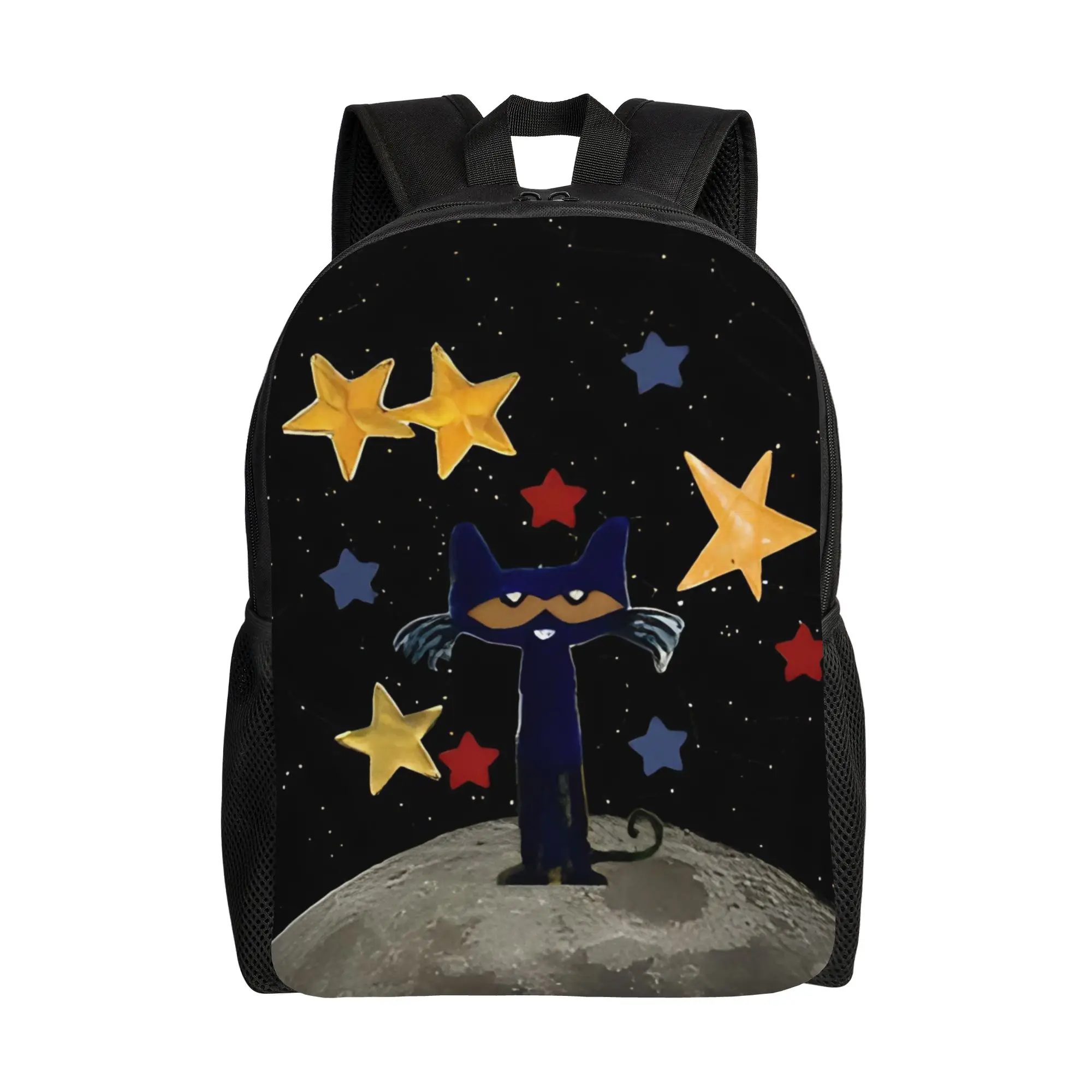 Pete the Cat  Fashion Backpack Gift Student Business Cool Cartoon Kitten Daypack for Men Women College Canvas Bags