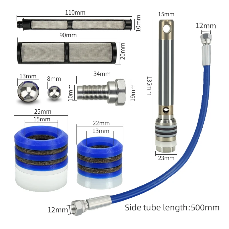 kit-de-reparation-pour-pulverisateur-sans-air-390-395-490-495-595-comprenant-filtre-tige-de-piston-joint-robinet-a-bille-vis-de-siege-et-tuyau-flexible